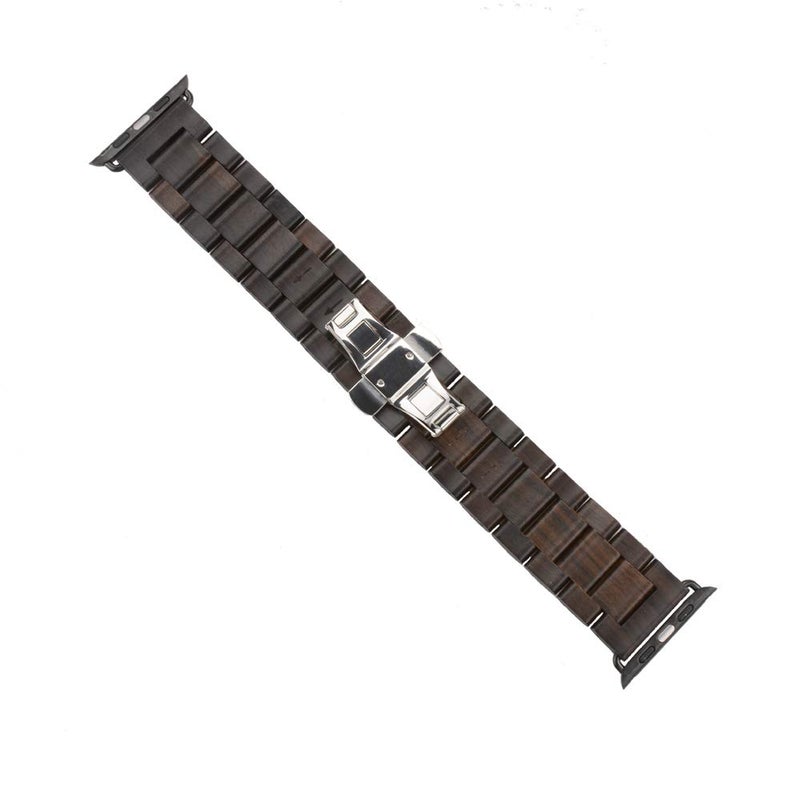 Kinobo Wooden Watch Band Compatible with Apple Watch, 100% Eco-Friendly Natural Hardwood Watch Strap Thickened Wrist Bracelet for iWatch Series 7, 6, 5, 4, 3, 2, 1, Sport, Edition (Brown-38/40/41mm) - Image 3